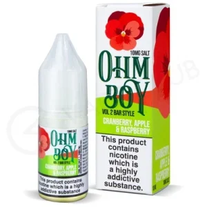 Cranberry Apple & Raspberry Nic Salt E-Liquid by Ohm Boy Bar Style