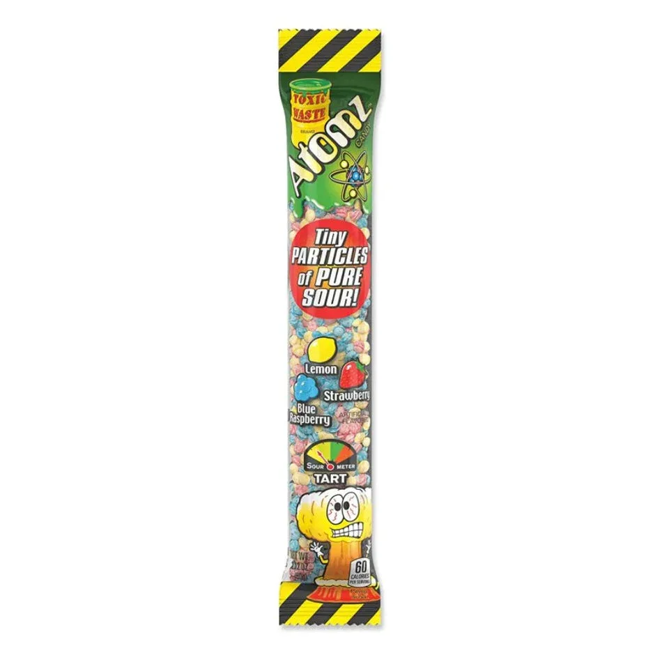 Toxic Waste Atomz Candy Lemon , Strawberry &Blue raspberry Tangy 60g