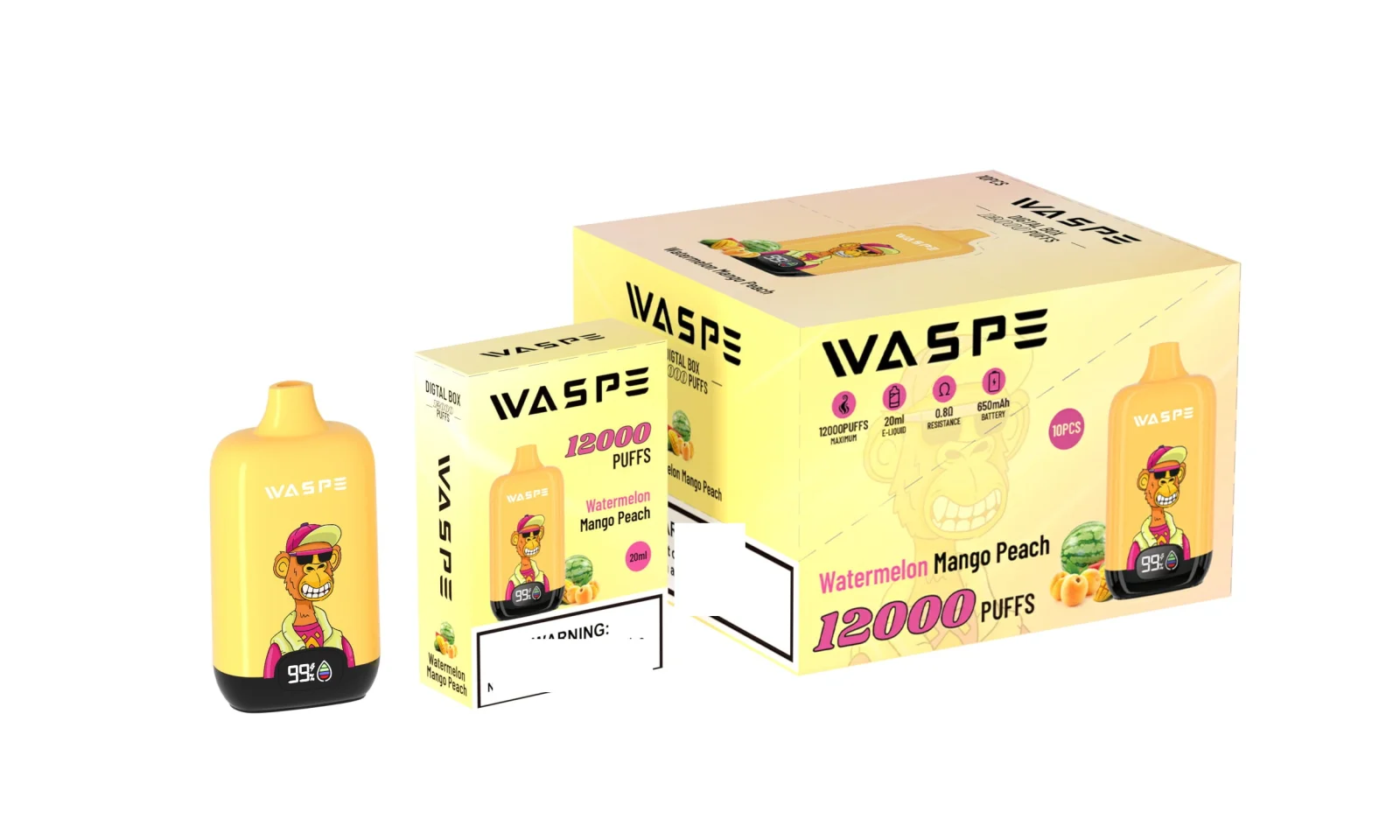 WASPE 12000 PUFFS Digital Box Disposable Vape - Image 2