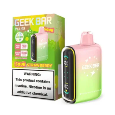 GEEK BAR PULSE 5% NIC 15000 PUFFS VAPE (SOUR STRAWBERRY - SOUR EDITION)