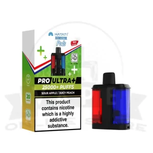 Sour Apple / Juicy Peach Hayati Pro Ultra Plus 25000 Prefilled Pods
