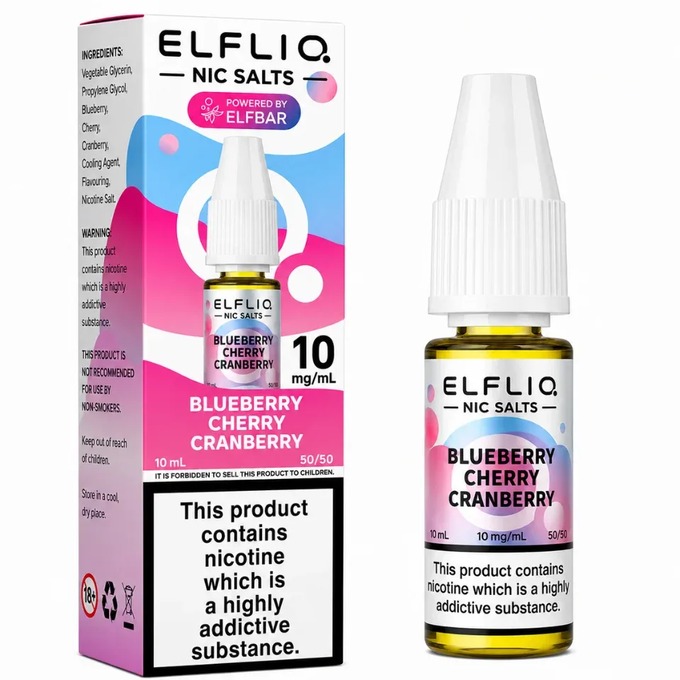 Elfbar Elfliq Nic Salt Eliquid 10ml - Blueberry Cherry Cranberry