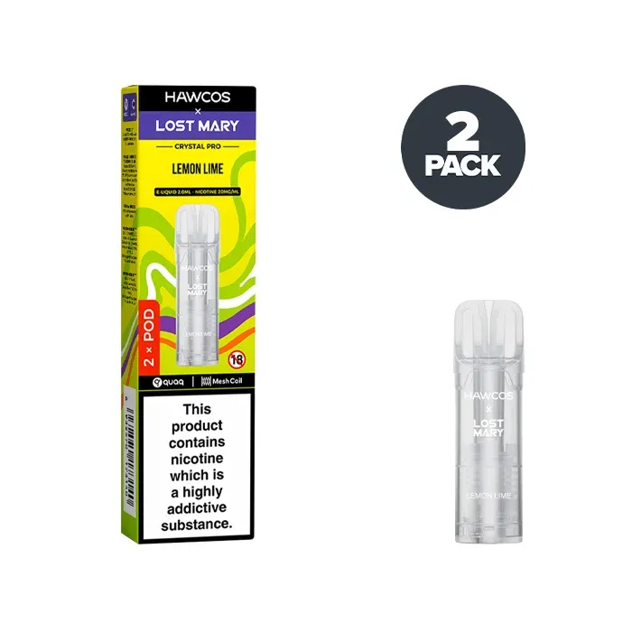 Lemon Lime Hawcos X Lost Mary Crystal Pro Prefilled Pods