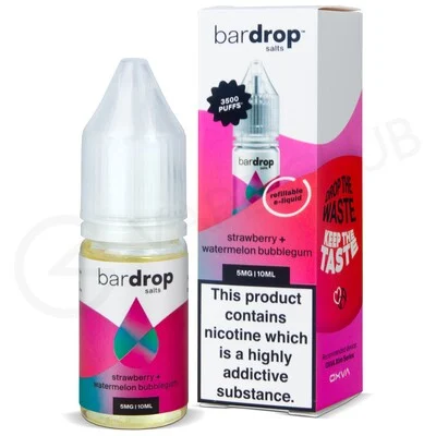 Strawberry Watermelon Bubblegum Nic Salt E-Liquid by Bar Drop Salts