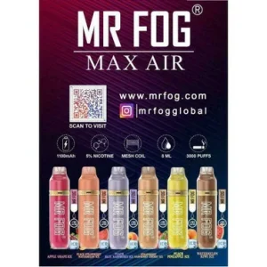 MR FOG MAX AIR 5% DISPOSABLE DEVICE 6ML (3000 PUFFS)