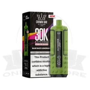 Blue Razz Lemonade Al Fakher Crown Bar 30K Puff Hypermax Vape Kit