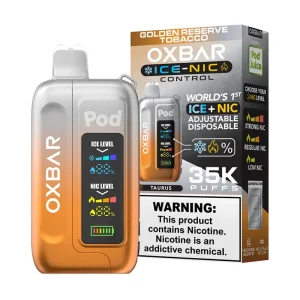 Gold Reserve Tobacco OXBAR Ice-Nic Control 35K 35000 Puffs Disposable Vape By Pod Juice 5%
