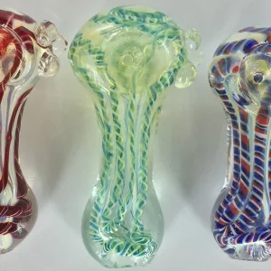 2.5" C.T Fancy Stripe Glass Hand Pipe