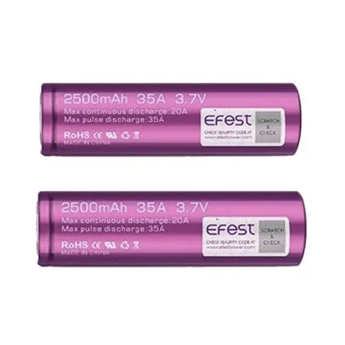 Efest 2500mAh 3.7 IMR 18650 35A BATTERY for High Drain E-cigarette Mod