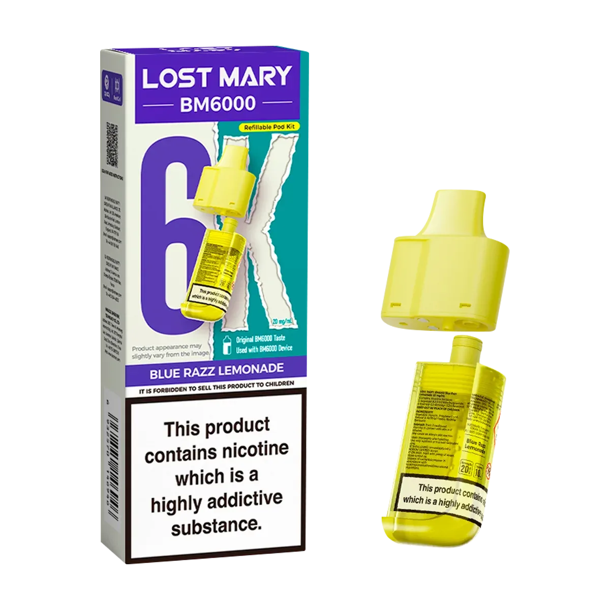 Blue Razz Lemonade Lost Mary BM6000 Refill Pack