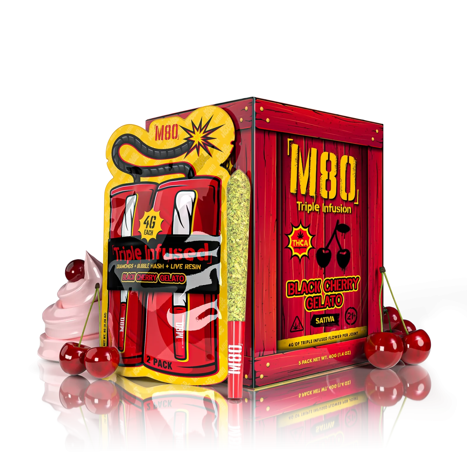 MH M80 Black Cherry Gelato 5pk