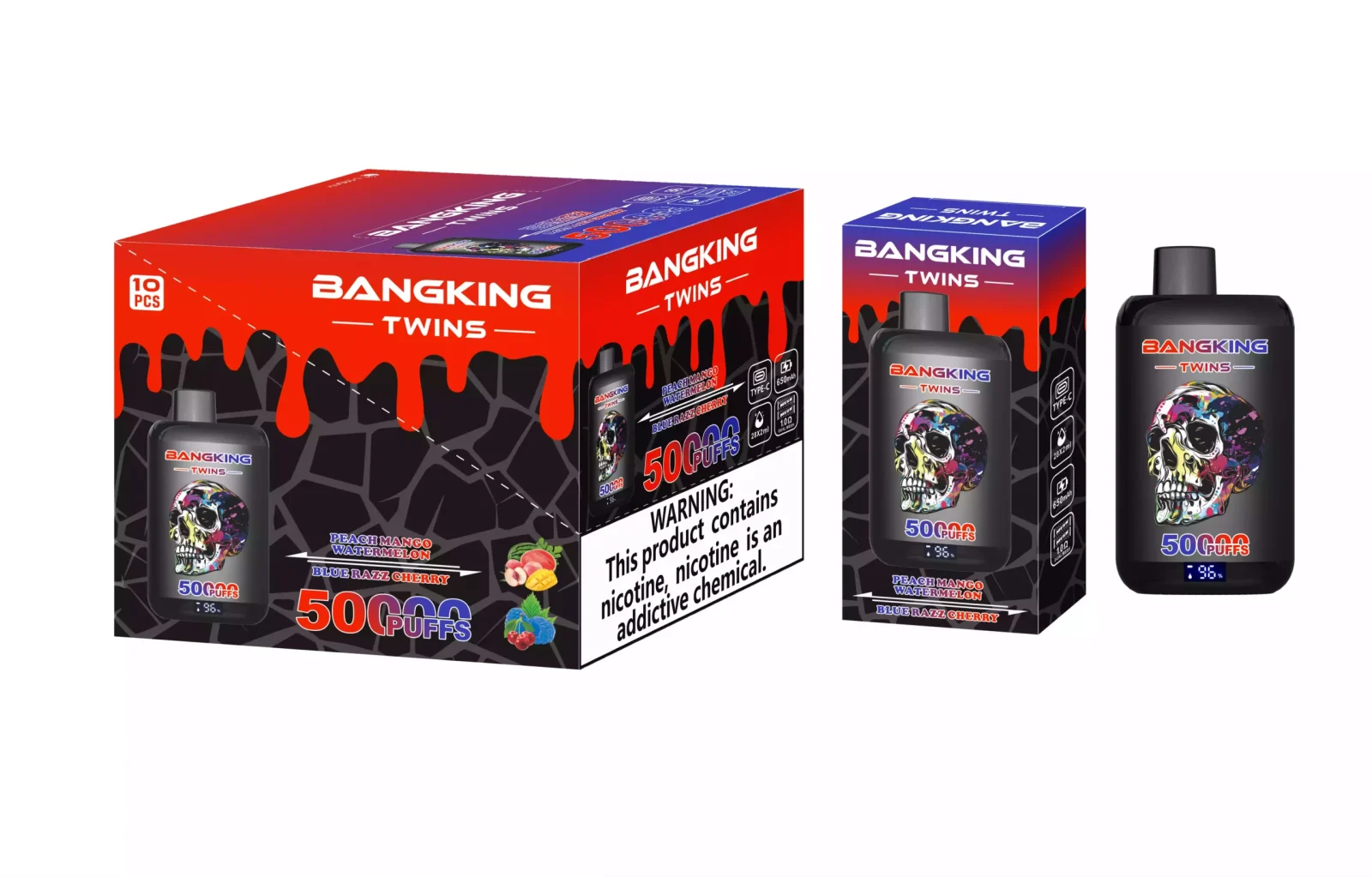 BANG KING TWINS 50000 Puffs DSK054 Bulk Buy Rechargeable Disposable Vapes Wholesale - Image 2