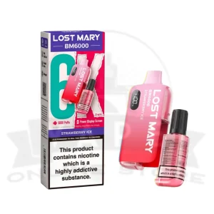 Strawberry Ice Lost Mary BM6000 Prefilled Pod Vape Kit | Must Try