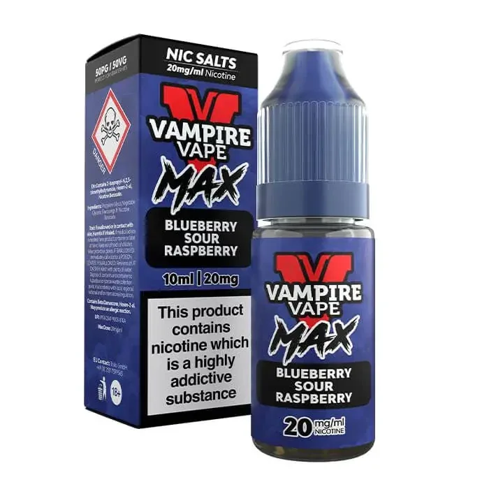 Vampire Vape Max Blueberry Sour Raspberry 10ml Nic Salts
