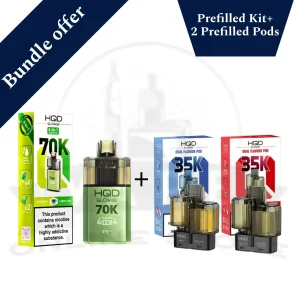 HQD Glow Air 70K Pod Kit + 2 Prefilled Pods | Bundle Vape Deal
