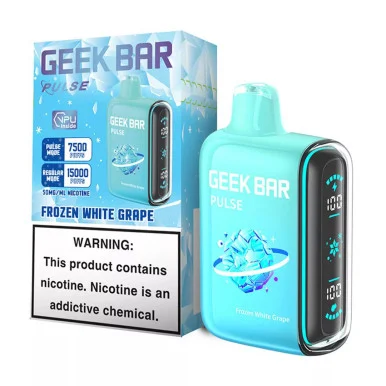 GEEK BAR PULSE 5% NIC 15000 PUFFS VAPE (FROZEN WHITE GRAPE - FROZEN EDITION)