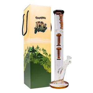 GanjaVibes 17" Double Tree Percolator Glass Bong