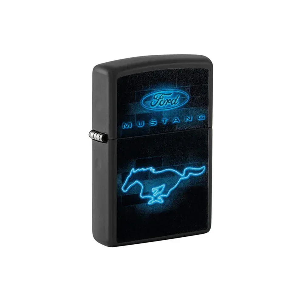 Zippo Lighter - Neon Ford Mustang Logo - Image 2