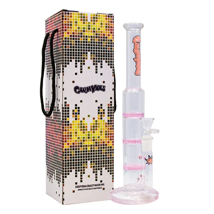 GanjaVibes 11" Triple Honeycomb Percolator Glass Bong - Image 2