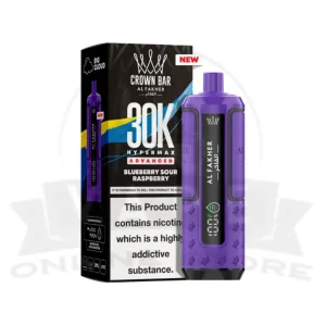 Blueberry Sour Raspberry Al Fakher Crown Bar 30K Puff Hypermax Vape Kit