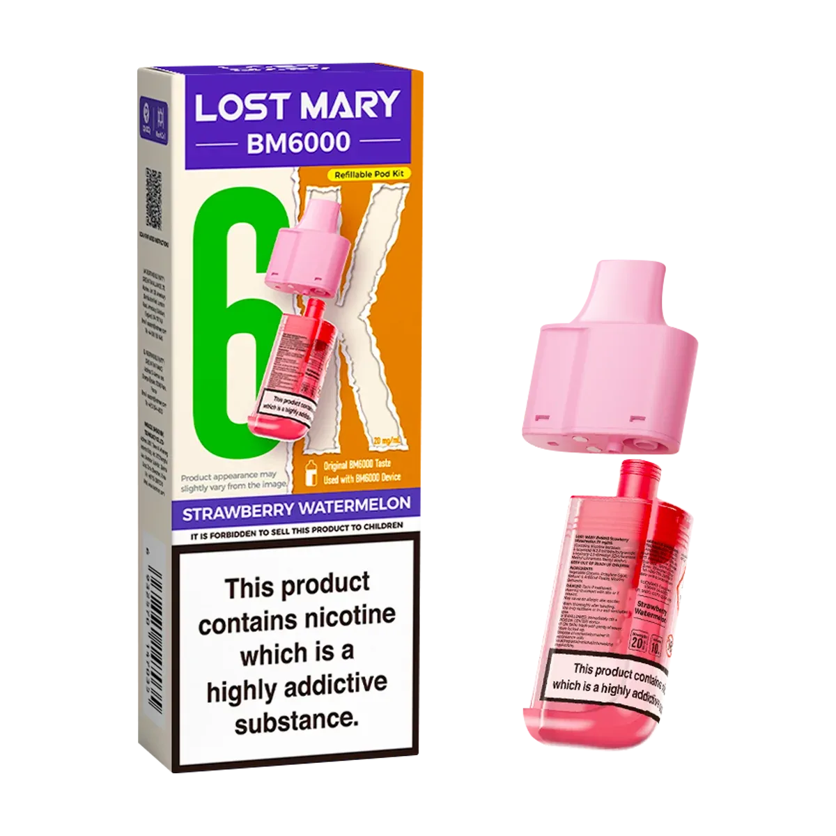 Strawberry Watermelon Lost Mary BM6000 Refill Pack
