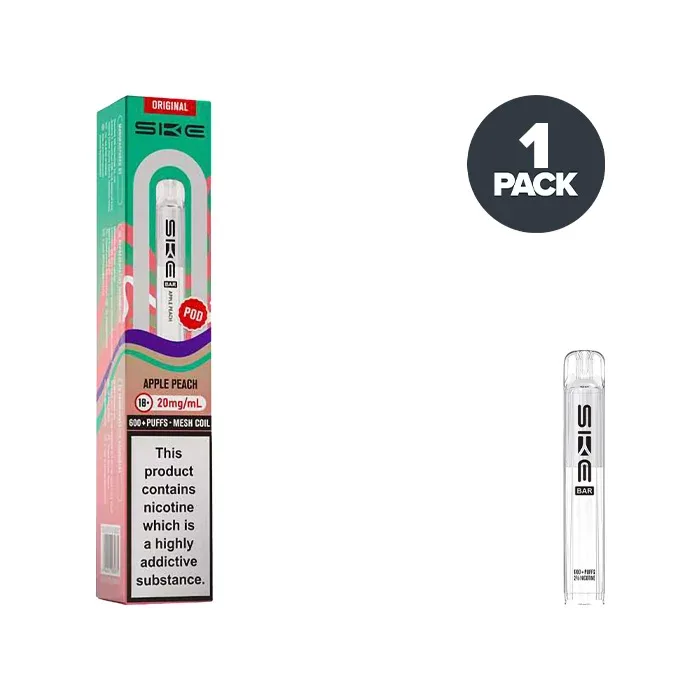 Apple Peach SKE Bar 600 Prefilled Pods