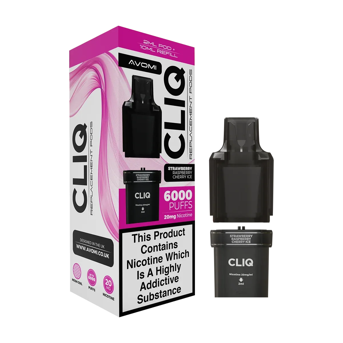 Strawberry Raspberry Cherry Avomi Cliq 6000 Refill Pack