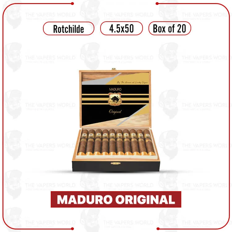 Maduro Original by Lucky Cigar: Rothchilde 4.5×50 Box of 20 Cigars