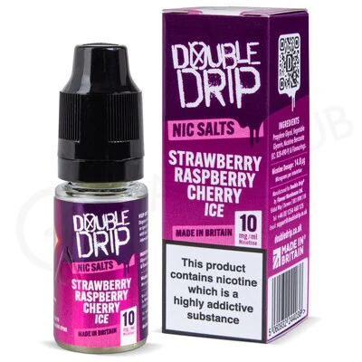 Strawberry Raspberry Cherry Ice Nic Salt E-Liquid by Double Drip