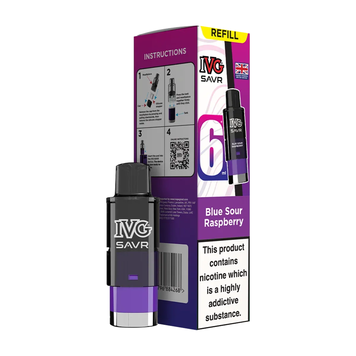 Blue Sour Raspberry IVG SAVR Refill Pack