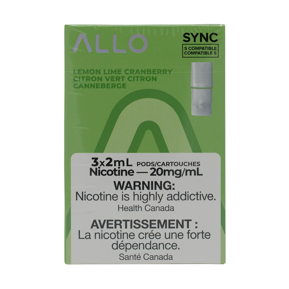 Allo Sync Pod Lemon Lime Cranberry 20mg 3/Pk