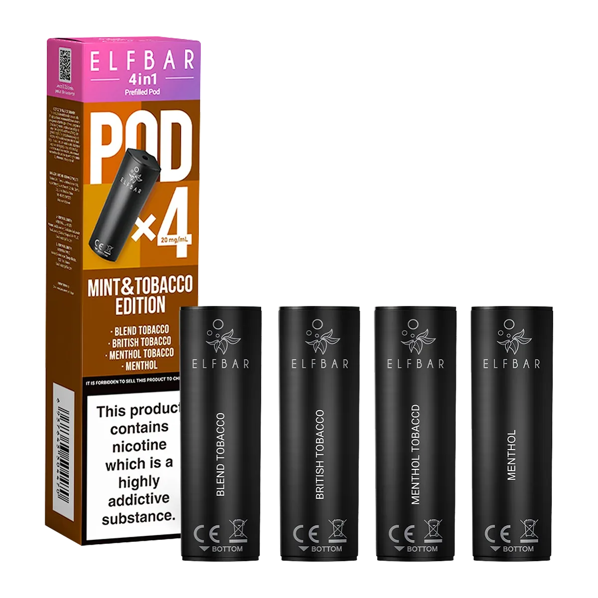 Mint & Tobacco Edition Elfbar 4in1 Pods