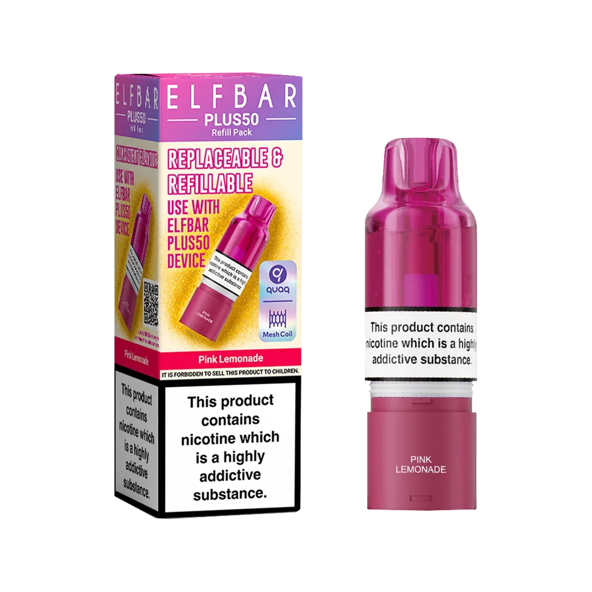 Pink Lemonade ElfBar Plus 50 Refill Pack