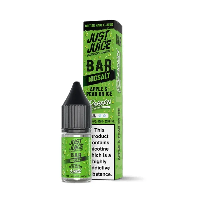 Apple & Pear on Ice Nic Salt E-Liquid by Just Juice Bar Reborn