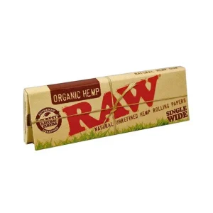 RAW Organic Hemp Single Wide Rolling Papers (50 sheets per pack)
