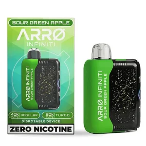 ARRO Infiniti Sour Green Apple 40K ZERO Nicotine Disposable
