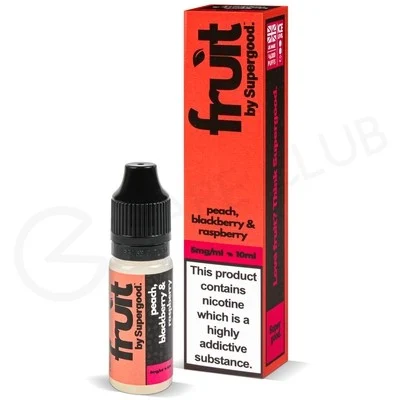 Peach Blackberry & Raspberry Nic Salt E-Liquid by Supergood Fruit
