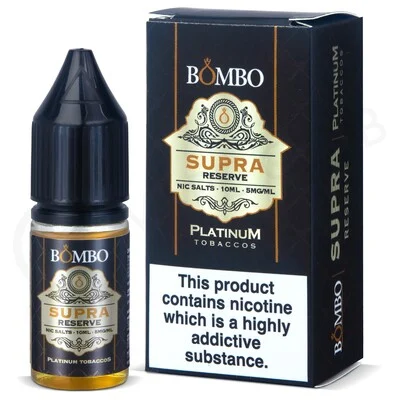 Supra Reserve Nic Salt E-Liquid by Bombo Platinum Tobaccos