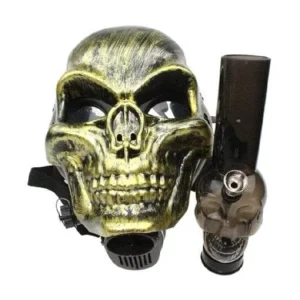 Skull Design Gas Mask W/ Acrylic Bong