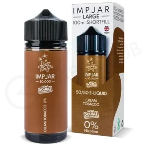 Cream Tobacco Shortfill E-Liquid by Imp Jar Large 100ml