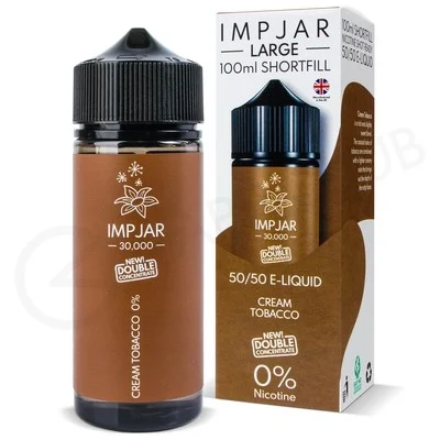 Cream Tobacco Shortfill E-Liquid by Imp Jar Large 100ml