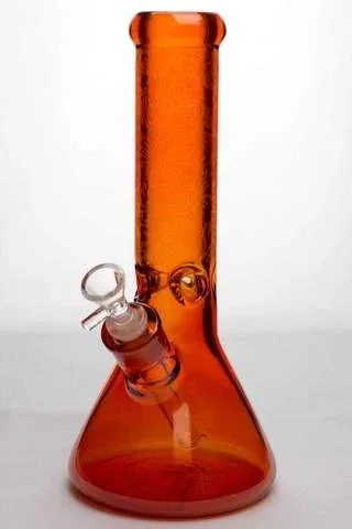 12" Sandblasted 7mm Metallic Glass Bong - Image 2