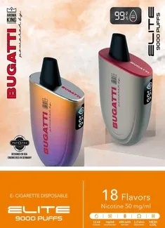BUGATTI SPACESHIP 5% 7000 PUFFS DISPOSABLE VAPE 15ML - Image 2