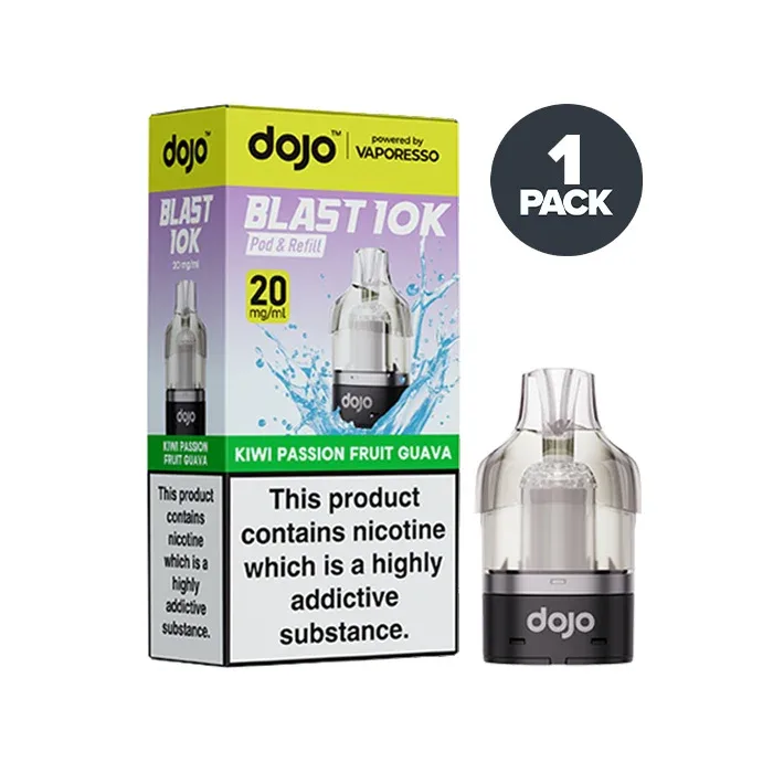 Kiwi Passion Fruit Guava Vaporesso Dojo Blast 10k Prefilled Pods