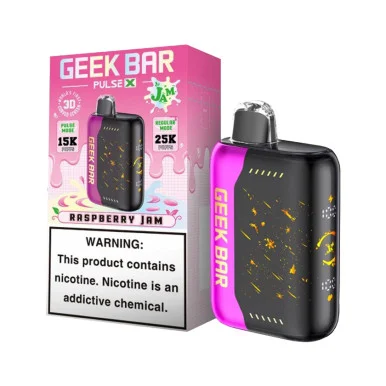 GEEK BAR PULSE X 5% NIC 25,000 PUFFS VAPE (RASPBERRY JAM - JAM EDITION)