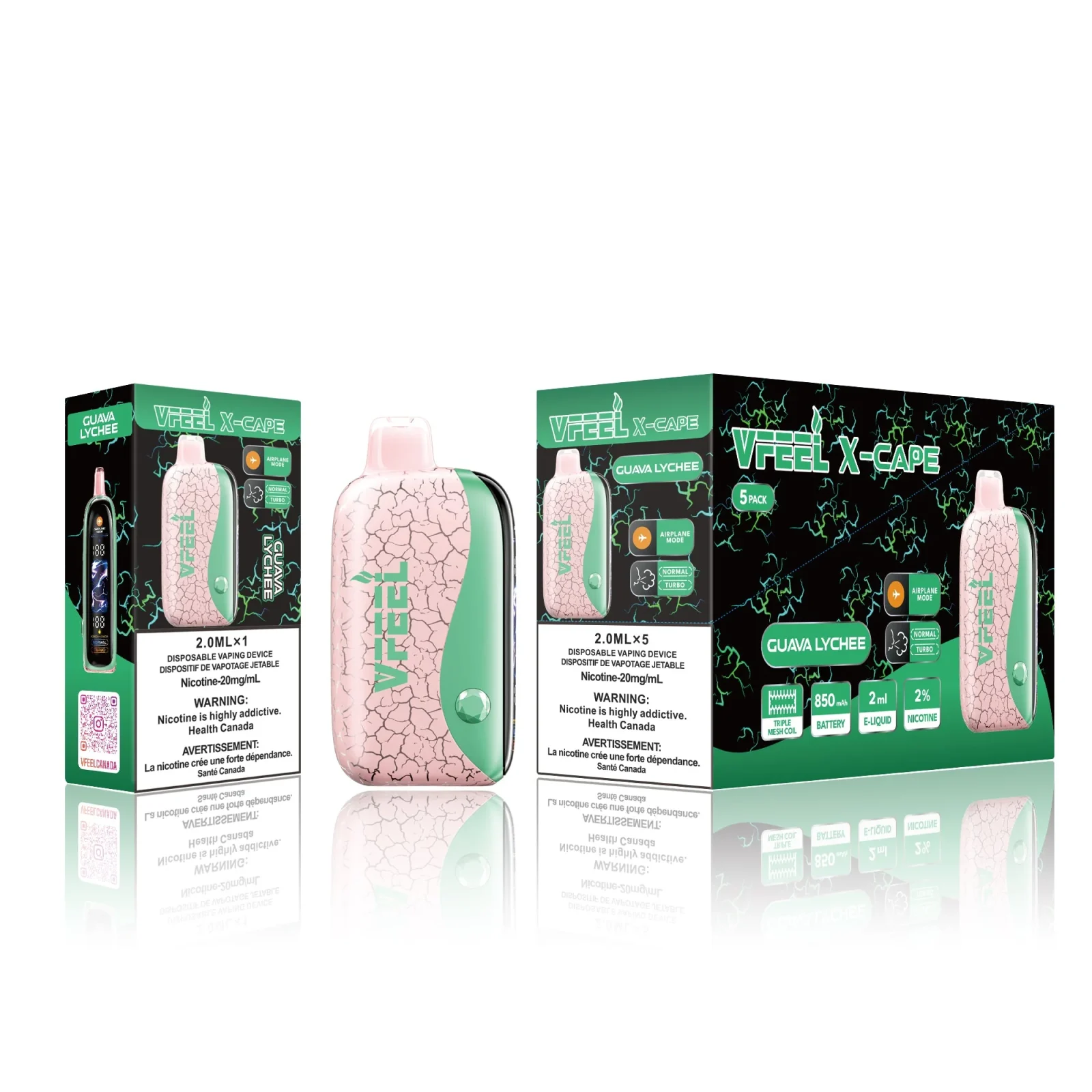 Vfeel X-Cape Guava Lychee 60K Puffs