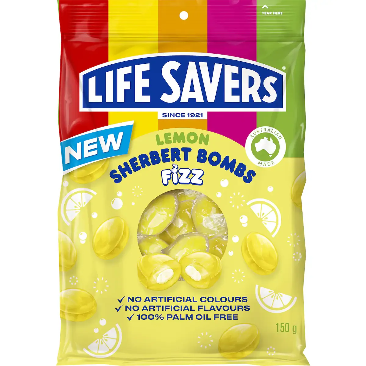 Life Savers Lemon Sherbet Bombs Fizz 150 g