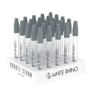 Quartz Glass Straw With Silicone Cap - 25 PC Display