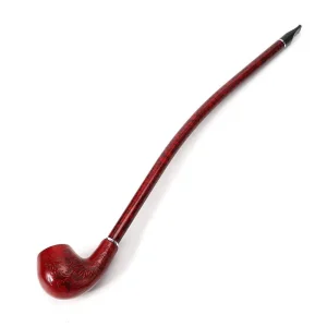 16″ Extra Long Hand Carved Stem Resin Wooden Pipe