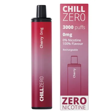 Chill Zero 3000 Puff No Nicotine Disposable Vape - Cherry